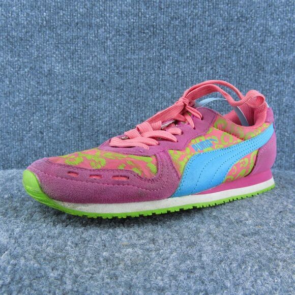 PUMA Youth Girls Sneaker Shoes Pink Synthetic‎ Lace Up Size 5.5 Medium - Picture 1 of 10